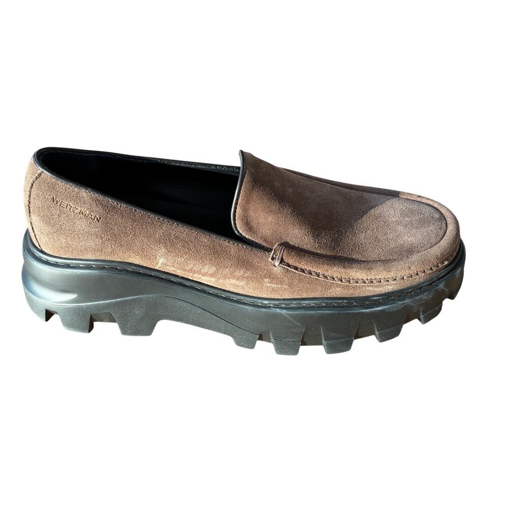 Stuart Weitzman Anders Platform Slip-on Shoe in Brown Suede Men's Sz‎ 8